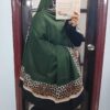Namaz Dupatta - Cheetah Plain Forest Green