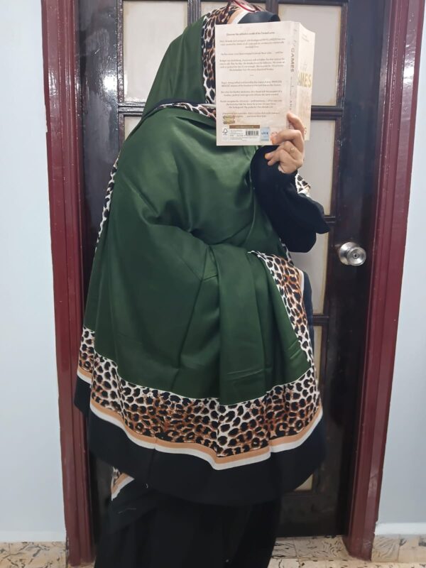 Namaz Dupatta - Cheetah Plain Forest Green