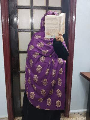 Namaz Dupatta - Block Print Purple