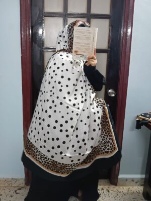 Namaz Dupatta - Polka White