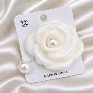 Hijab Brooch - White Snow white brooch with pearl can be used for hijabs and for sarees
