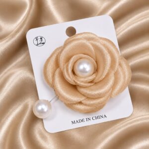 Amber - Hijab Brooch Amber colored brooch with pearl can be used for hijabs and for sarees